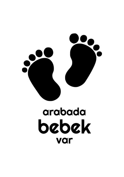 Arabada Bebek Var Beyaz Renk Sticker