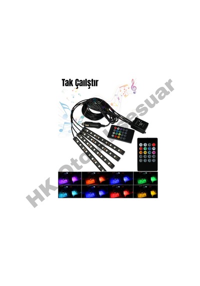 Araç İçi 4 Ayakaltı Led Aydınlatma Tak Çalıştır