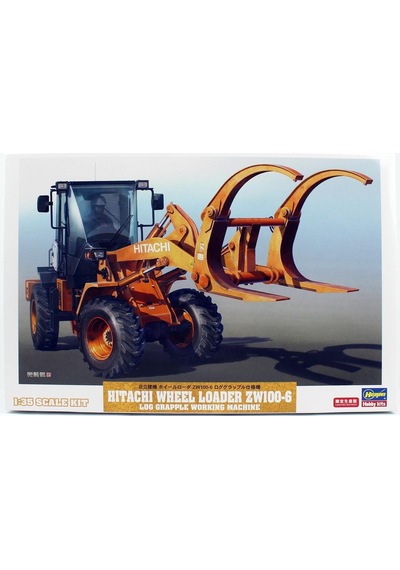 Hasegawa 66105 1/35 Ölçek, Hitachi Kütük Taşıma Aparatlı Tekerlekli Loder Zw100-6, Plastik Model Kiti