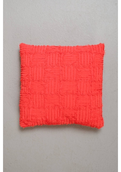Peraluna Foam Pıllow Şifon Şerit Triko Yastık Kılıfı 45x45 Cm Koral - Koral