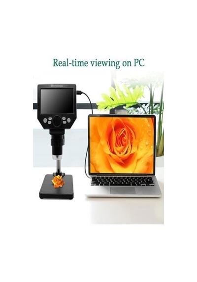 Dijital Mikroskop, Şarjlı, Standlı, 8 Led, 1000x Büyütme, 4,3 İnç Hd Ekran