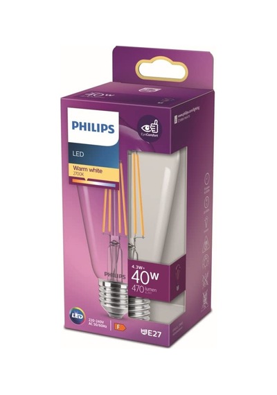 Philips Led Classic 40w St64 E27 Sıcak Beyaz Dim Edilmez Led Ampul Sku: Smg8690010154507 Açık Kahverengi