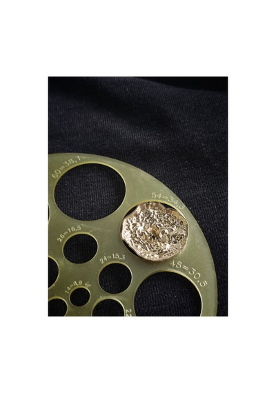 Premium Krater Taşı Görünümlü Metal Gold Düğme - 4 Adet 34 Mm 54 Mm