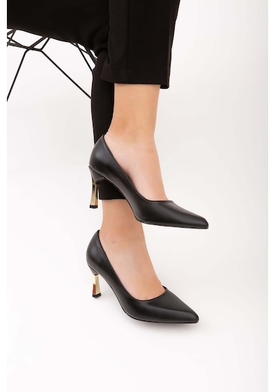 Tamer Tanca Kadın Vegan Siyah Stiletto Ayakkabı 911 225 Bn Ayk Y22 Sıyah Cılt Siyah