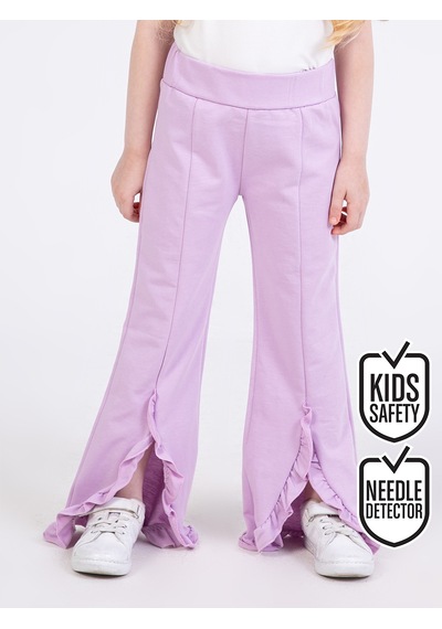 Denokids Kız Çocuk Fırfırlı Lila Eşofman Altı Çok Renkli