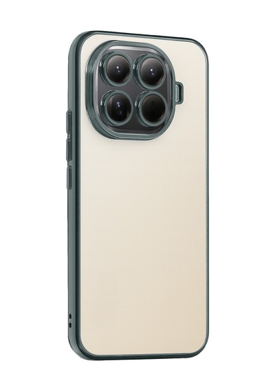 Xiaomi Mi 15t Pro Uyumlu Kılıf Renkli Çerçeve Şeffaf Yüzey Lens Korumalı Kılıf Ve Kapak Titan Gri