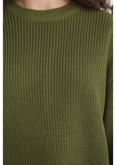 Defacto Regular Fit Bisiklet Yaka Kazak H6905az25wnkh196 Haki