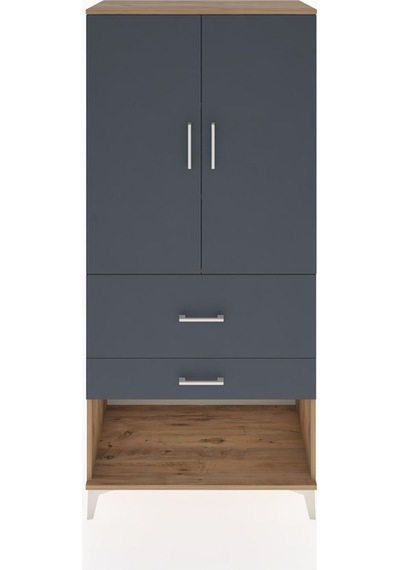 Hyperion Dolap 3 Raflı 2 Çekmeceli 2 Kapaklı 88x44x195 Çam-an... Çam