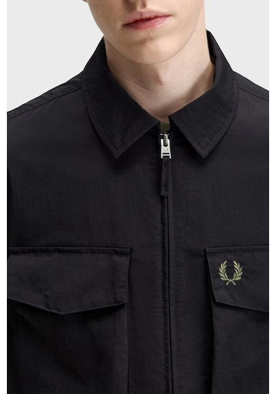 Fred Perry Regular Fit Çift Fermuarlı Klasik Yaka Gömlek Erkek Gömlek M2402 184 Siyah SİYAH