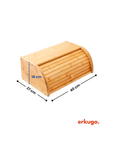 Bambu Ekmek Saklama Kutusu, Rulo Ekmek Kutusu, Ekmek Saklama Kabı, Ekmek Dolabı Kahverengi