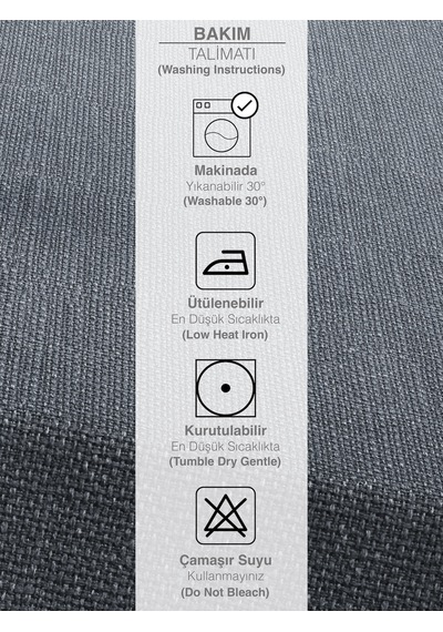 Br Perle Koyu İndigo Rengi Keten Dokulu Masa Örtüsü