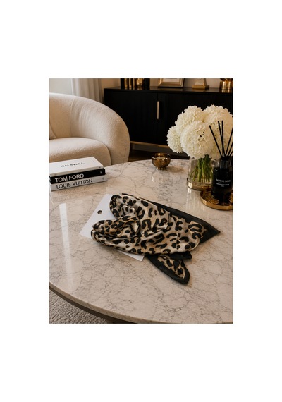 Inno 70x70 Cm Premium Saten Leopar Desenli Fular Turuncu