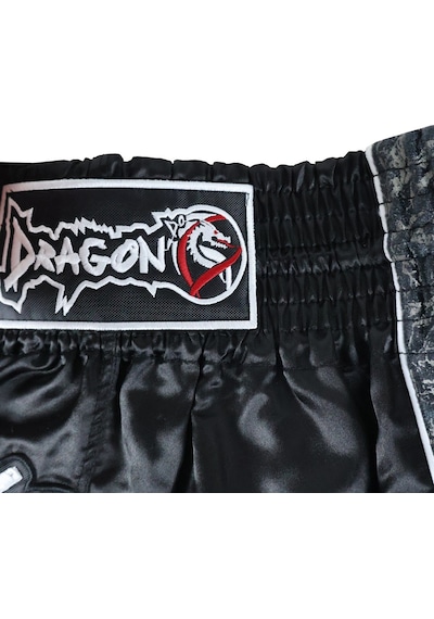 Dragondo Mt3408 Trust Yourself Siyah Muay Thai Kick Boks Şortu Siyah