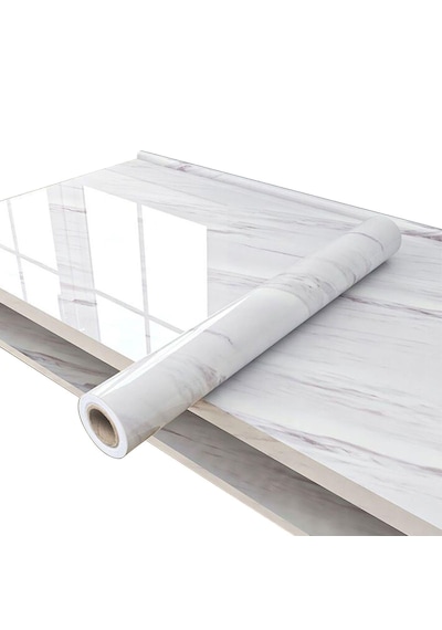 Forzacase Mermer Desenli Beyaz Folyo Kaplama 5 Metre - Fc736
