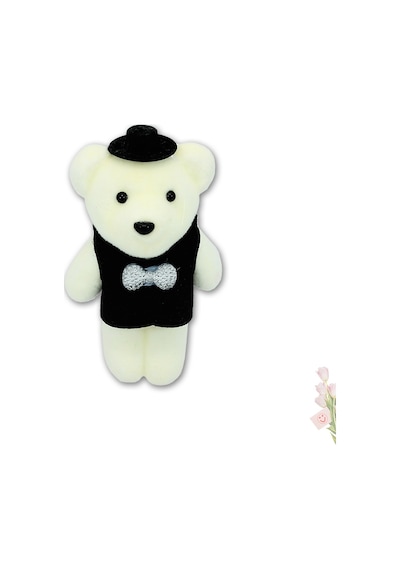 Minik Ayıcık Süs, 11Cm X 6Cm - Siyah - 10 Adet