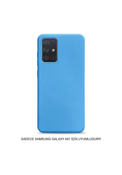 Samsung Galaxy A51 Uyumlu Kamera Korumalı Darbeye Dayanıklı Renk Atmayan Fab Silikon Kılıf Mavi
