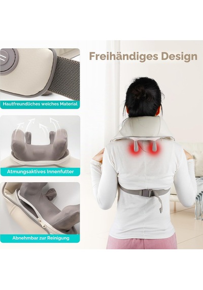 5d Shiatsu Boyun Ve Omuz Masajı, Isı Fonksiyonlu Derin Doku Masajı, Şarj Edilebilir, Taşınabilir Boyun Masajı, Kadın Erkek Arkadaşlar Aile İçin Hediye
