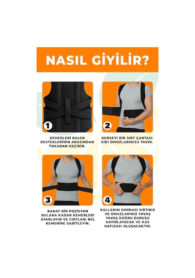 Dik Duruş Korsesi Unisex Kamburluk Önleyici, Çift Balenli, Günlük Ve Spor Elilom Ceku