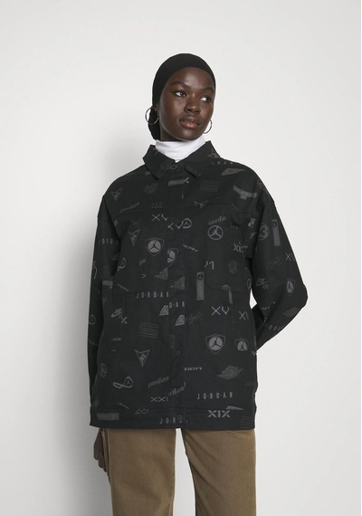 Jordan Trucker All-over Printed Full Snap Fastener Kadın Ceket Ndd Sport Siyah