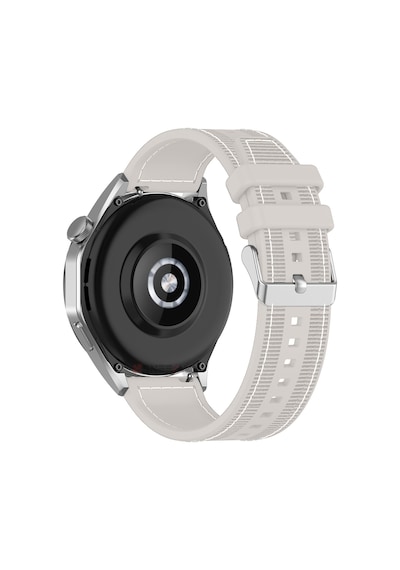 Sneezy Huawei Watch Gt6 Pro 46mm İle Uyumlu Metal Tokalı Dikiş Desenli Dokuma Silikon Kordon