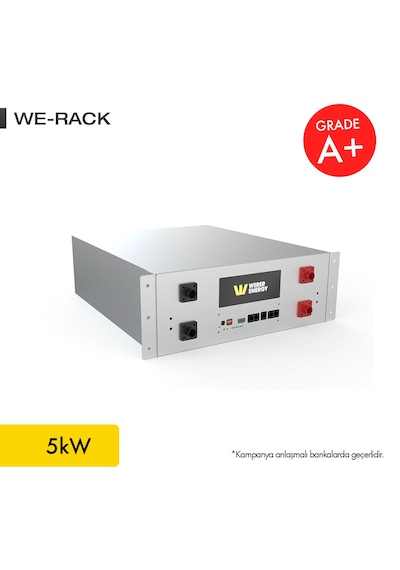 Werer Energy   51,2V 100Ah - 5kW LiFePO4 Rack Series Bluetooth'lu Lityum Demir Fosfat Akü