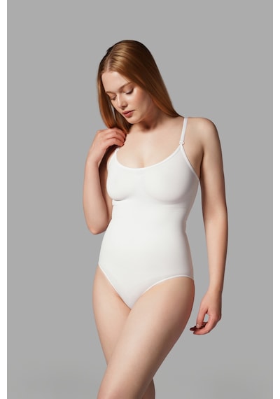 Fit Women 2 Beden Alt Tarafı Çıtçıtlı Zıbın Korse Seamless 9051-beyaz