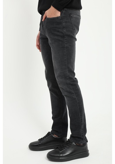 Erkek Slim Fit Siyah Jean-19304