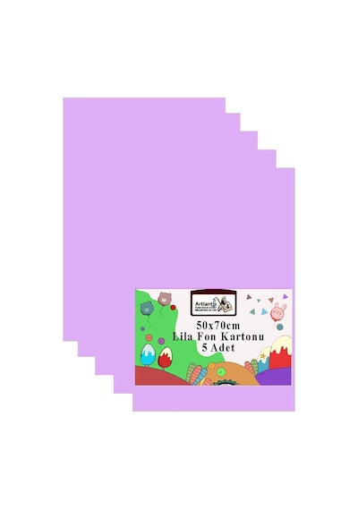 Fon Kartonu 50x70 Cm 120 Gr 5 Adet 50 70 Cm Renkli Fon Kartonu Kağıdı 120 Gr Okul Sınıf Etkinlik Kreş Okul Öncesi Lila