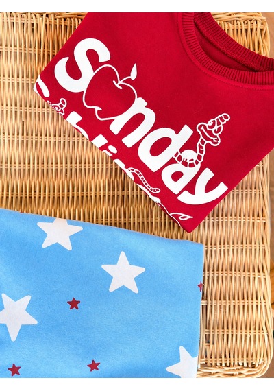 Elzo Collection Unisex Slogan Baskılı Üst Alt Yıldız Baskılı 3 İplik Kumaş Alt Üst Eşofman Takım Çok Renkli Elzo Collection Unisex Slogan Baskılı Üst Alt Yıldız Baskılı 3 İplik Kumaş Alt Üst Eşofman Takım Çok Renkli
