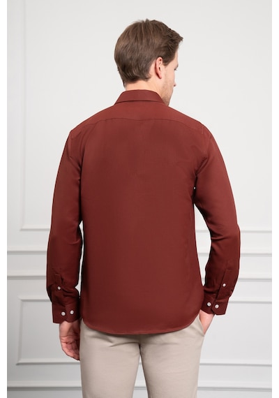 Morven Erkek Bordo Trend İtalyan Yaka Slim Fit Dar Kesim Gömlek 25mc004017750 Bordo Bordo