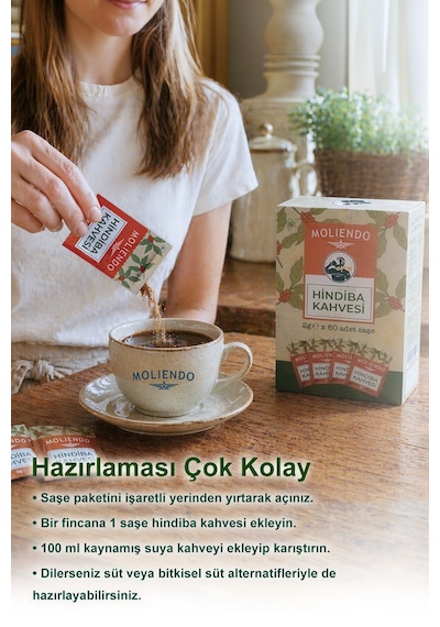 Moliendo Hindiba Kahvesi 60 Tek İçimlik Paket 120 G Çözünebilir