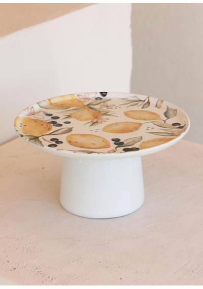 The Mia Limoncello Ayaklı Servis Tabağı 26 Cm Renkli