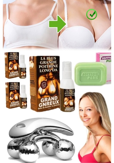 3 Adet X 100 Ml Göğüs Şekillendirme Ve Büyütme Spreyi + 4d Masaj Aleti + Göğüs Sıkılaştırıcı Sabun Karışık