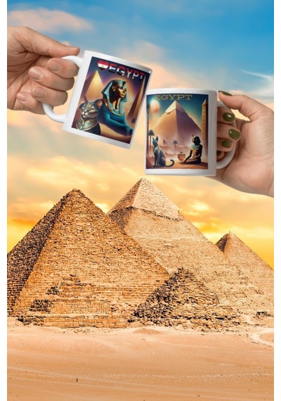 Mısır Kupa Bardak 2 Adet Seyahat Hatıra Egypt Mug