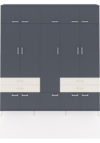 Arges Dolap 11 Raflı 4 Çekmeceli 2 Askılı 220x30x243 Antrasit-antrasit/aytaşı Antrasıt/aytası Arges Dolap 11 Raflı 4 Çekmeceli 2 Askılı 220x30x243 Antrasit-antrasit/aytaşı Antrasıt/aytası