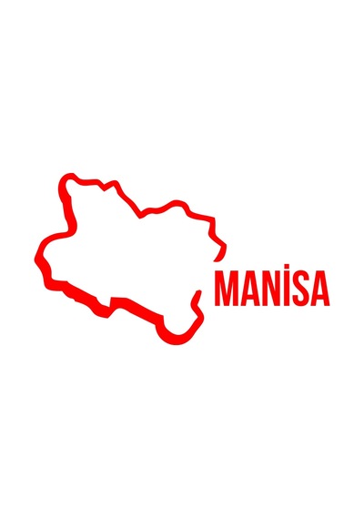 Manisa Harita Araba Sticker 17x17 Cm Kırmızı