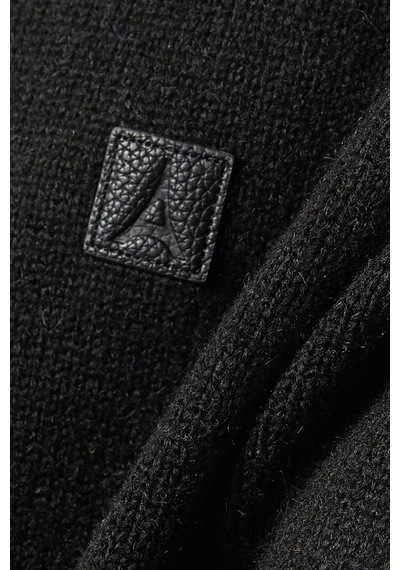 Maniere De Voir Eiffel Hoodie, Örgü Kapüşonlu Üst, Işlemeli Logo Ve Yivli Detaylar Siyah