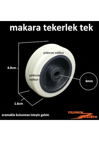 Makara Teker 50lik Küçük Boy Lastik Sehpa Tezgah Tekerlek Ellilik