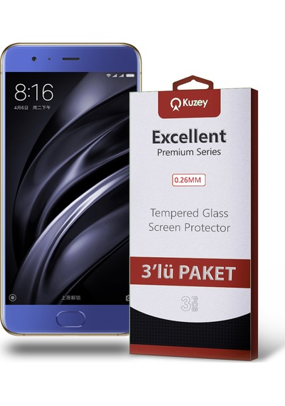 Xiaomi Mi 6 ile Uyumlu Kırılmaz Cam Ekran Koruyucu Ekonomik 3'lü Paket