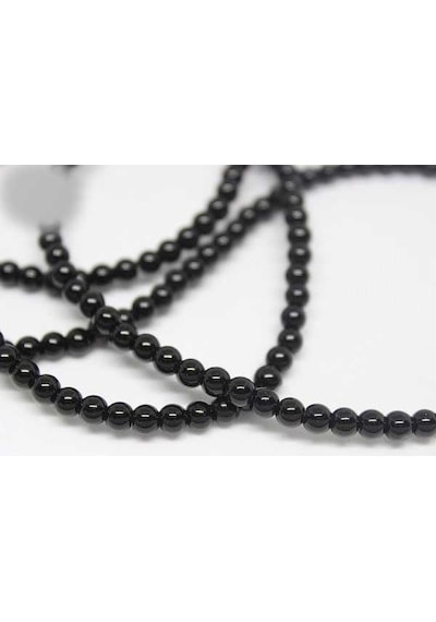 Onix (Oniks) Taşı Parlak Dizi 4mm Gümüş