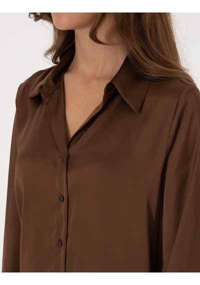 Pierre Cardin Kadın Kahverengi Gömlek Desenli 50319346-vr029 Kahverengi