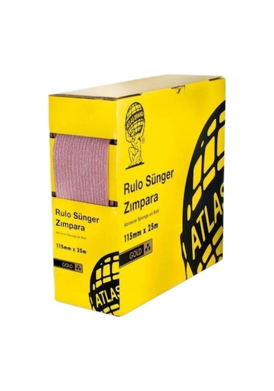 Atlas Gold Rulo Sünger Zımpara 115 Mm X 25 Mt 320 Kum