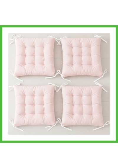 Vaveni 4 Lü Kapitone Bağcıklı Sandalye Minderi 40 40 3 Cm Pembe 40 40 3 Cm 4 Adet Arz