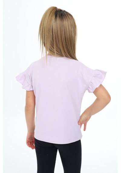 Toontoy Kids Toontoy Kız Çocuk Mılkshaek Everyday Baskılı Tişört Açık Lila