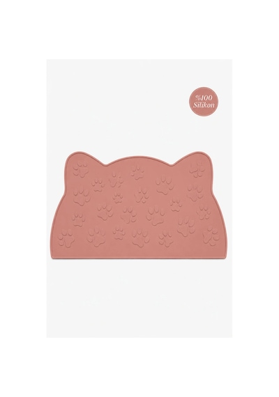 %100 Silikon Kokusuz Plastik Ve Pvc İçermez Kedi Beslenme Paspası Kedi Mama Matı-mocha