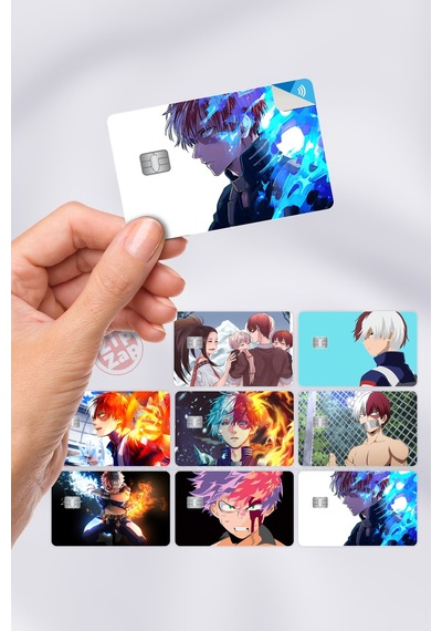 Shoto Todoroki Kart Kaplama Sticker 7 Adet Boku No Hero Academia My Hero Academia Çok Renkli