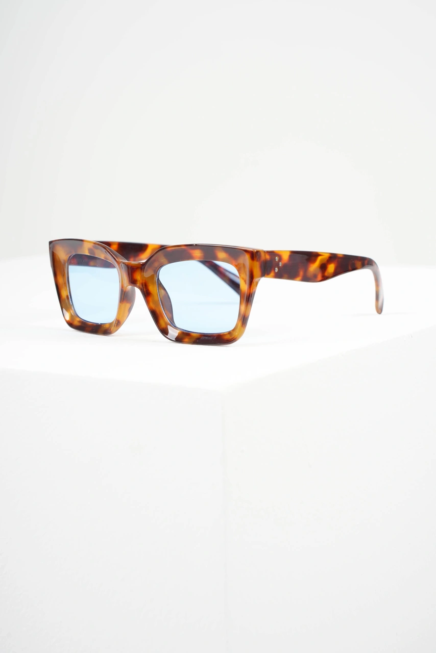 Royal Eyewear Re3002 Mavi Leopar Unisex Güneş Gözlüğü Siyah - Mavi