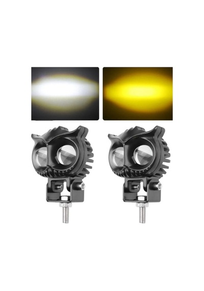 Baykuş Led Sis Farı Çakarlı 4 Fonksiyon Çift Renk Sarı-beyaz Moto-offroad-suv 2adet