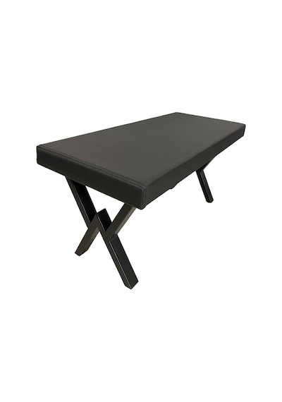 Iremmetal Sırtsız Bank Puf Bench Siyah Deri