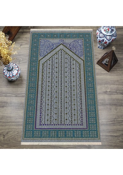 Dijital Baskılı, Yıkanabilir, Yumuşak Dokulu Çocuk Ve Yetişkin Seccade S-dot-sn-062 Yeşil